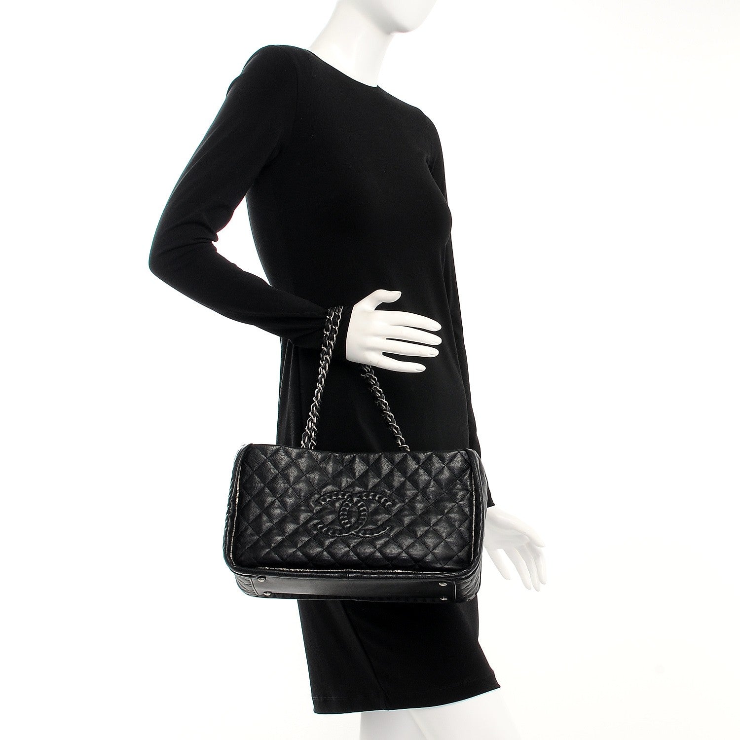 Chanel Calfskin Quilted Istanbul Small Tote Black 2 of 9