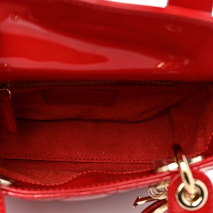 Christian Dior Patent Cannage Mini Lady Dior Red 5 of 11