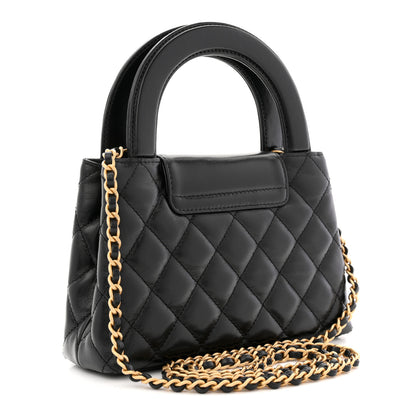 Chanel Shiny Aged Calfskin Quilted Nano Kelly Shopper Black 3 of 11
