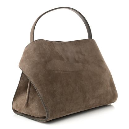 Salvatore Ferragamo Suede Large Hug Soft Shoulder Bag Concrete 3 of 10