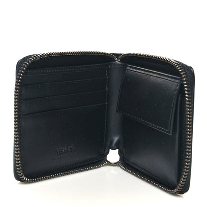 Versace Calfskin Rubber Medusa Biggie Bifold Compact Zip Around Wallet Fluorescent Yellow 5 of 8