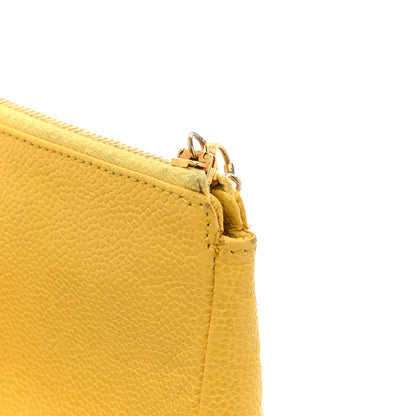 Chanel Caviar Timeless CC Cosmetic Pouch Yellow 15 of 15