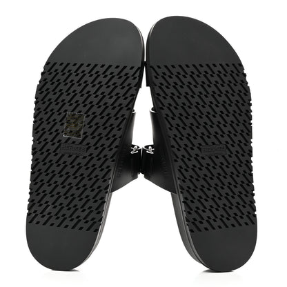 Hermes Calfskin Womens Chypre Sandals 38 Black 6 of 9