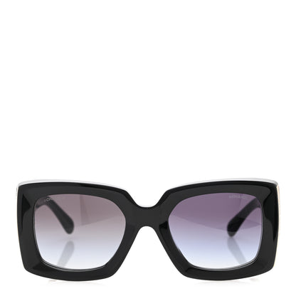 Chanel Acetate Rectangle Sunglasses 5435 Black 2 of 8