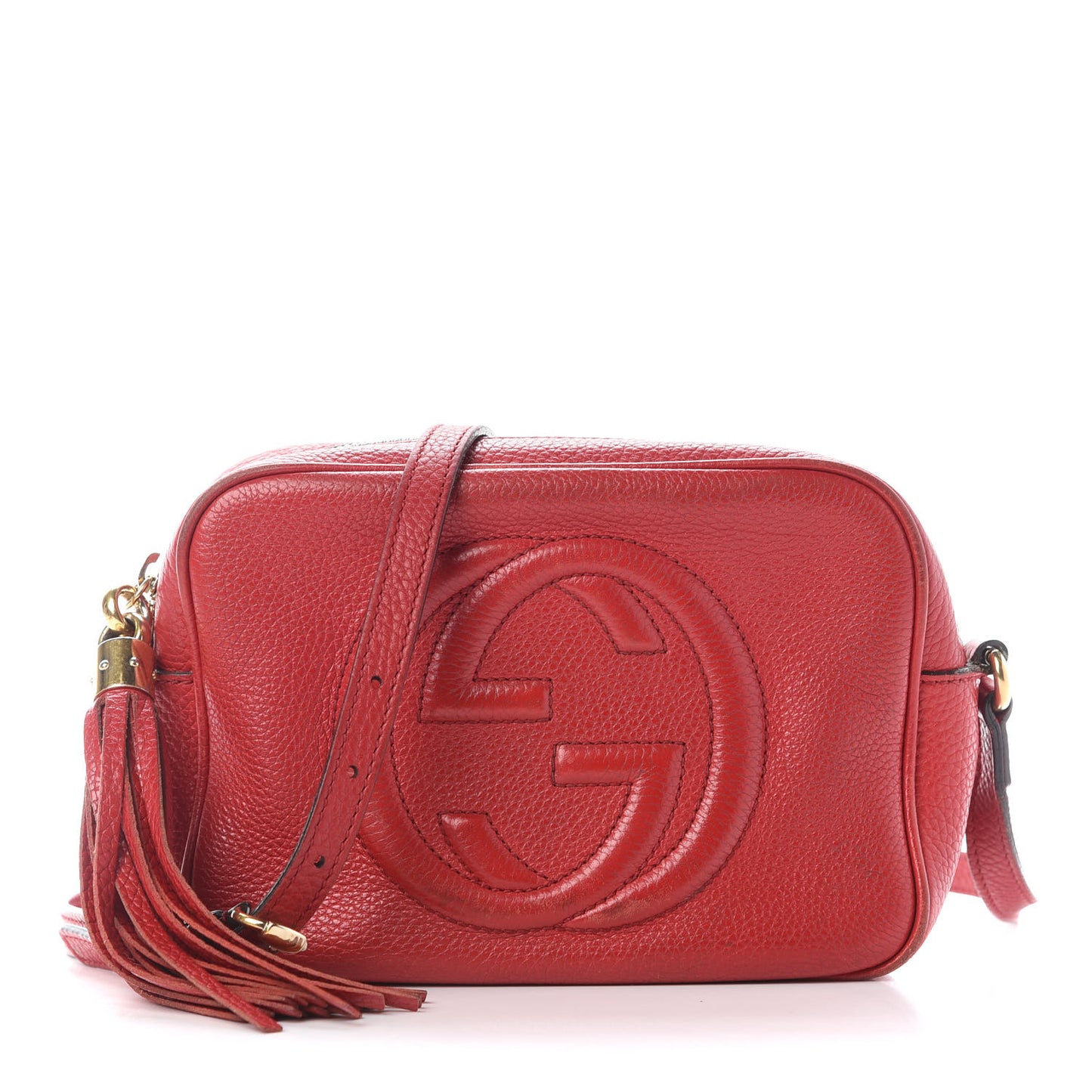 Pebbled Calfskin Small Soho Disco Bag Tabasco Red