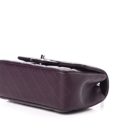 Chanel Lambskin Quilted Mini Rectangular Flap Dark Purple 9 of 10