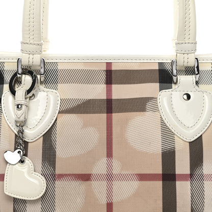 Burberry Supernova Check Hearts Small Nickie Tote White 8 of 12