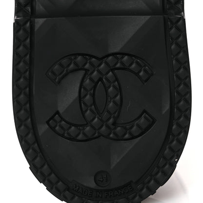 Chanel Caoutchouk CC High Boots 41 Dark Burgundy Black 8 of 14