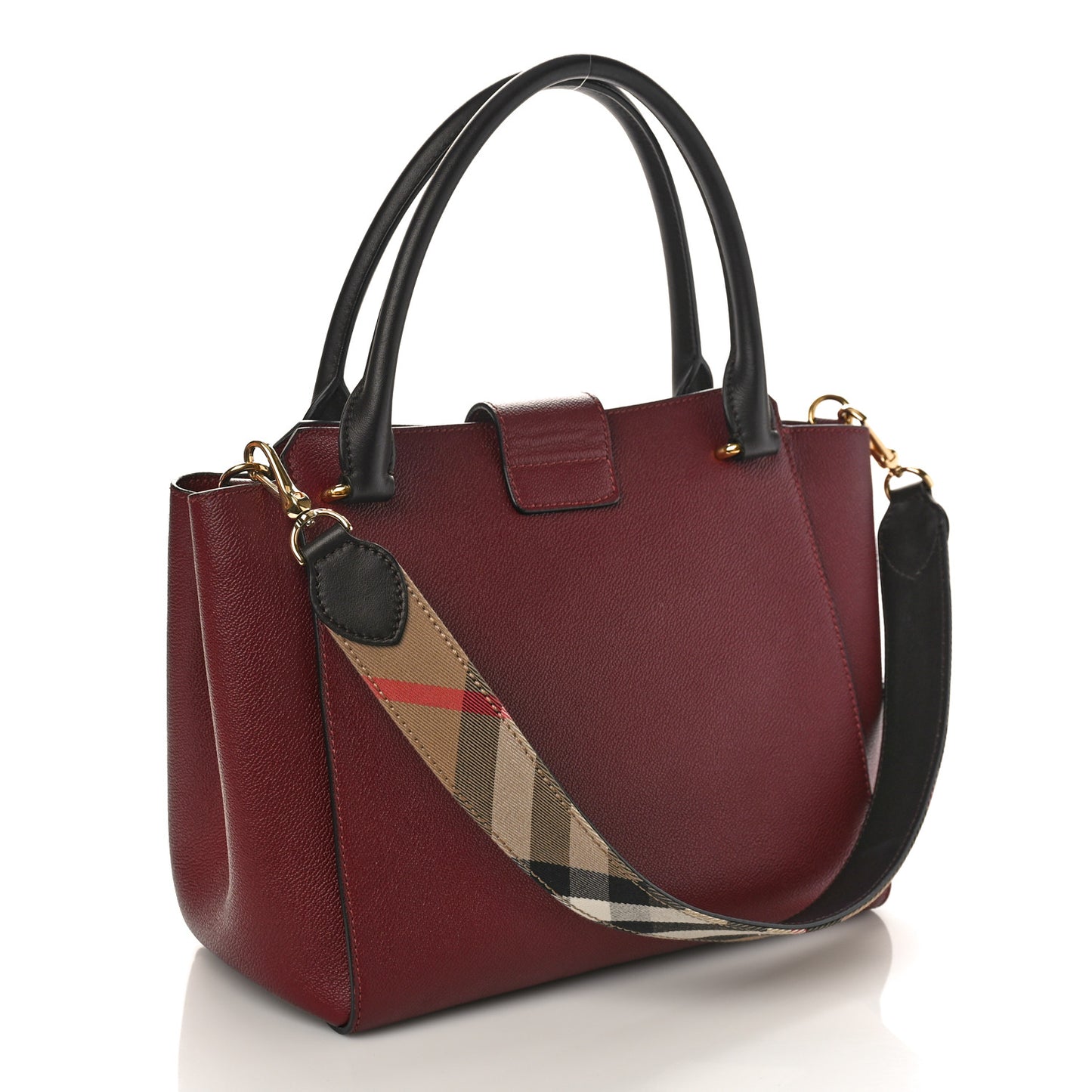 Soft Grain Medium Buckle Tote Dark Plum
