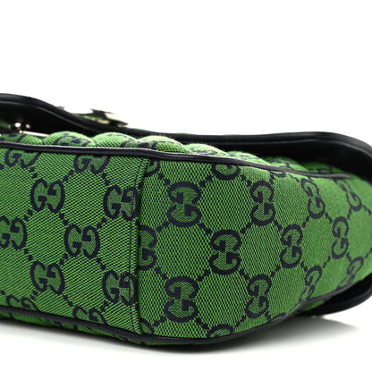 Gucci Monogram Multicolor Matelasse Diagonal Small GG Marmont Shoulder Bag Green Blue 9 of 9