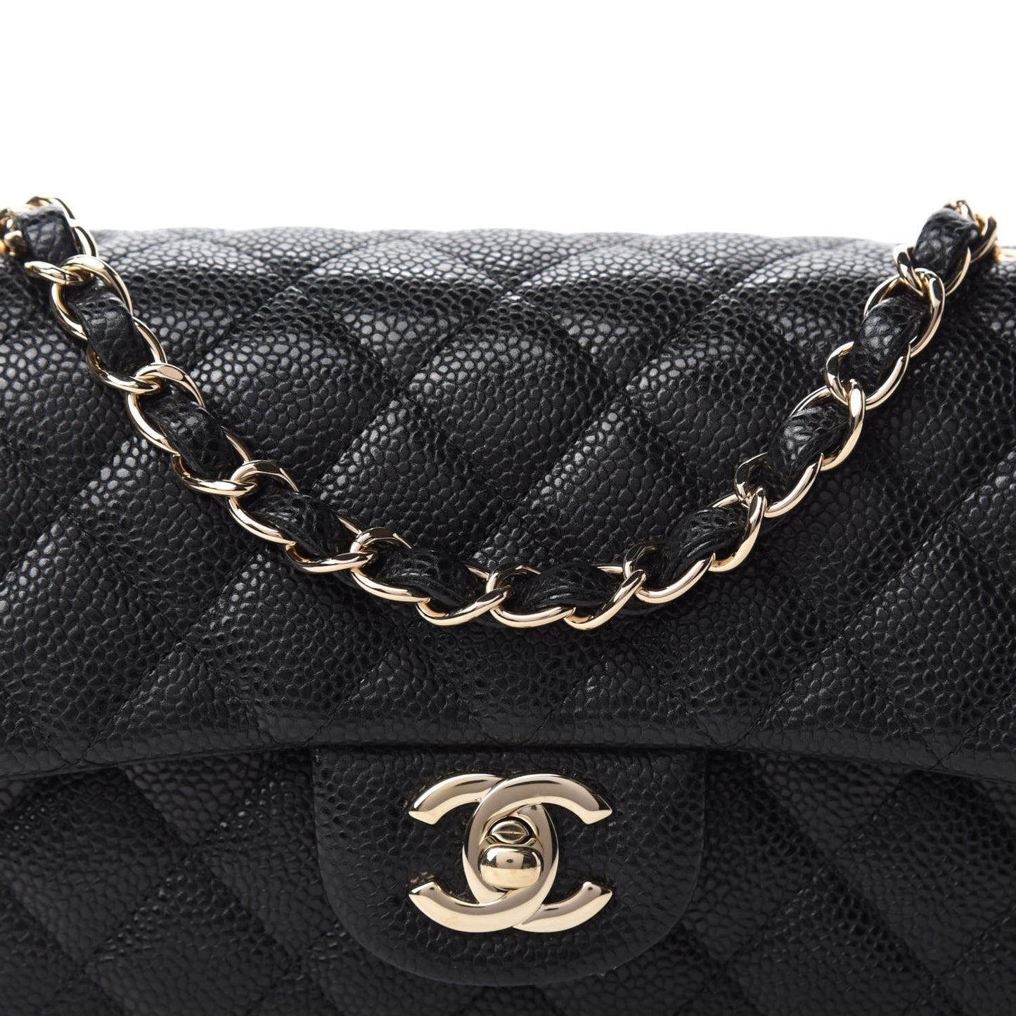 Caviar Quilted Mini Rectangular Flap Black