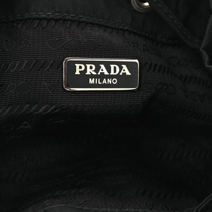 Prada Tessuto Nylon Studded New Vela Mini Bucket Crossbody Bag Black 6 of 13