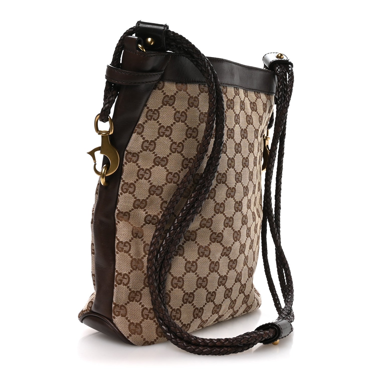 Gucci Monogram Braided Shoulder Bag Brown 1865258 – FASHIONPHILE
