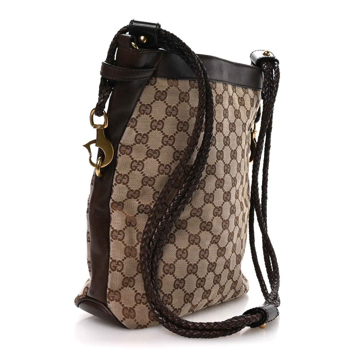 Monogram Braided Shoulder Bag Brown