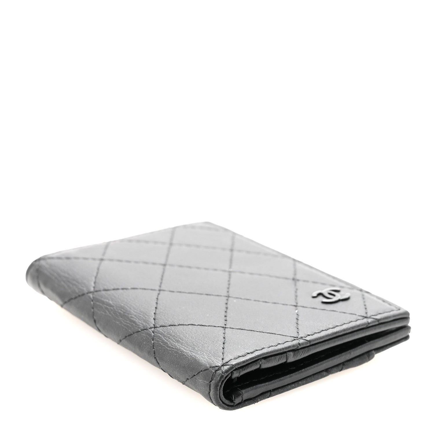 Chanel Calfskin Quilted Card Holder Wallet So Black 4 of 8