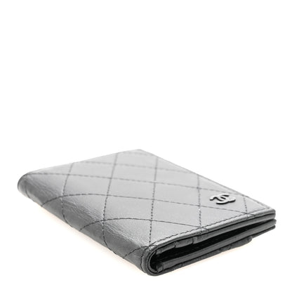 Chanel Calfskin Quilted Card Holder Wallet So Black 4 of 8