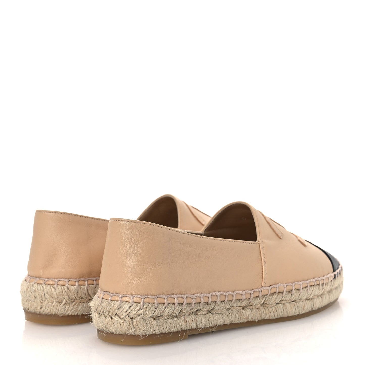 Lambskin CC Espadrilles 36 Beige Black