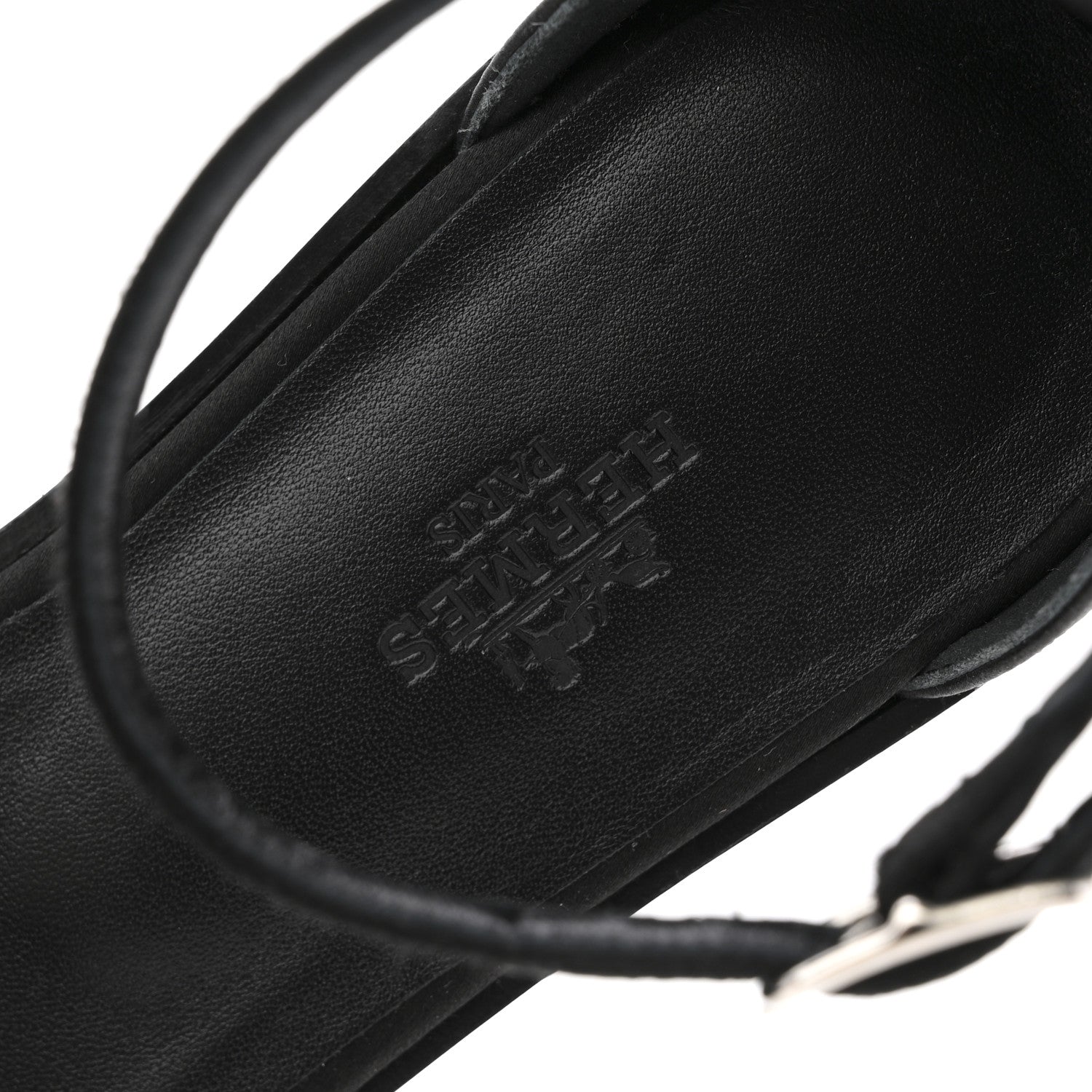 Hermes Satin Crystal Santorini Sandals 37.5 Black 8 of 11