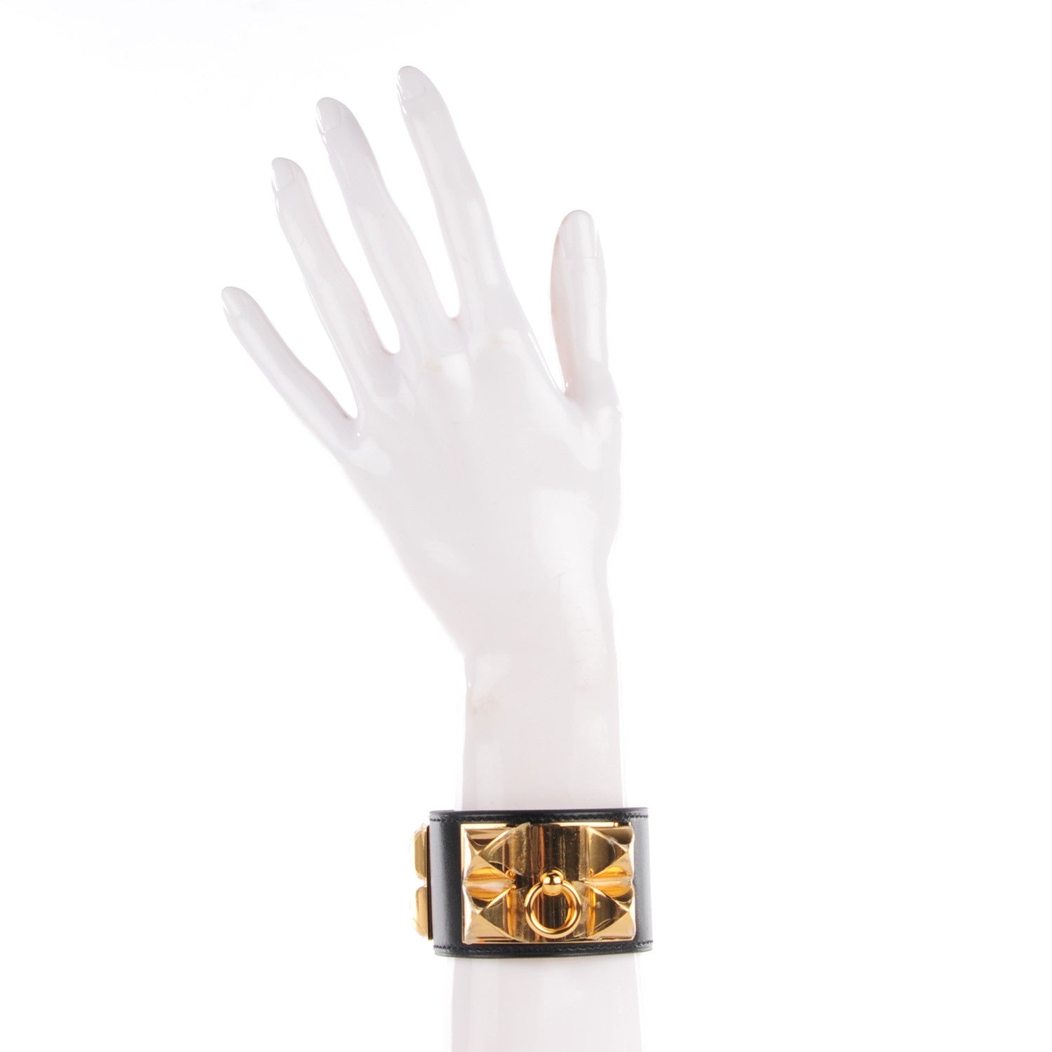 Hermes Box Calfskin Collier de Chien CDC Bracelet S Black 2 of 9