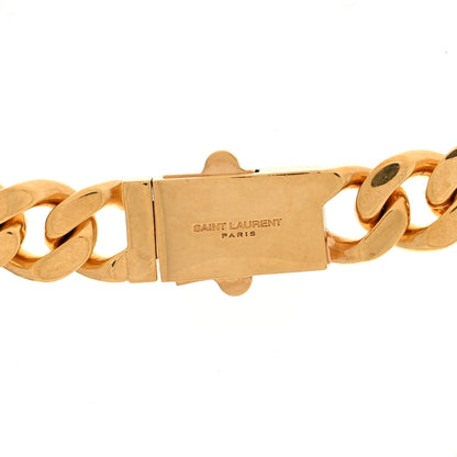 Saint Laurent Metal Curb Chain Necklace Gold Silver 4 of 4