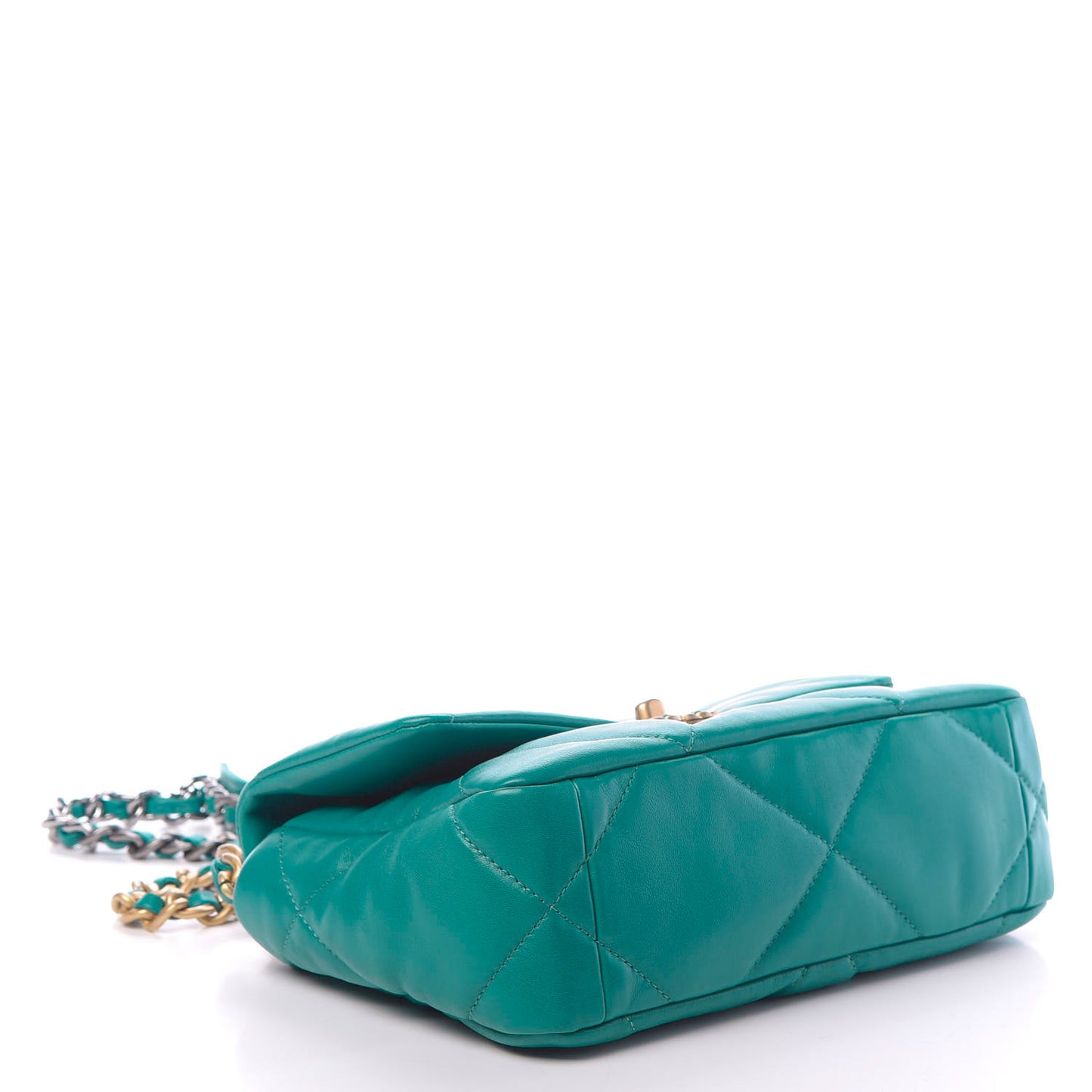 Lambskin Quilted Medium 19 Flap Green