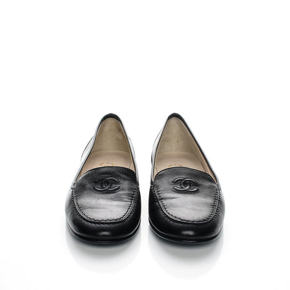 Chanel Lambskin CC Loafers 37 Black 2 of 9