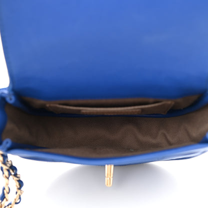 Chanel Goatskin Stitched Casual Trip Messenger Flap Royal Blue 4 of 9