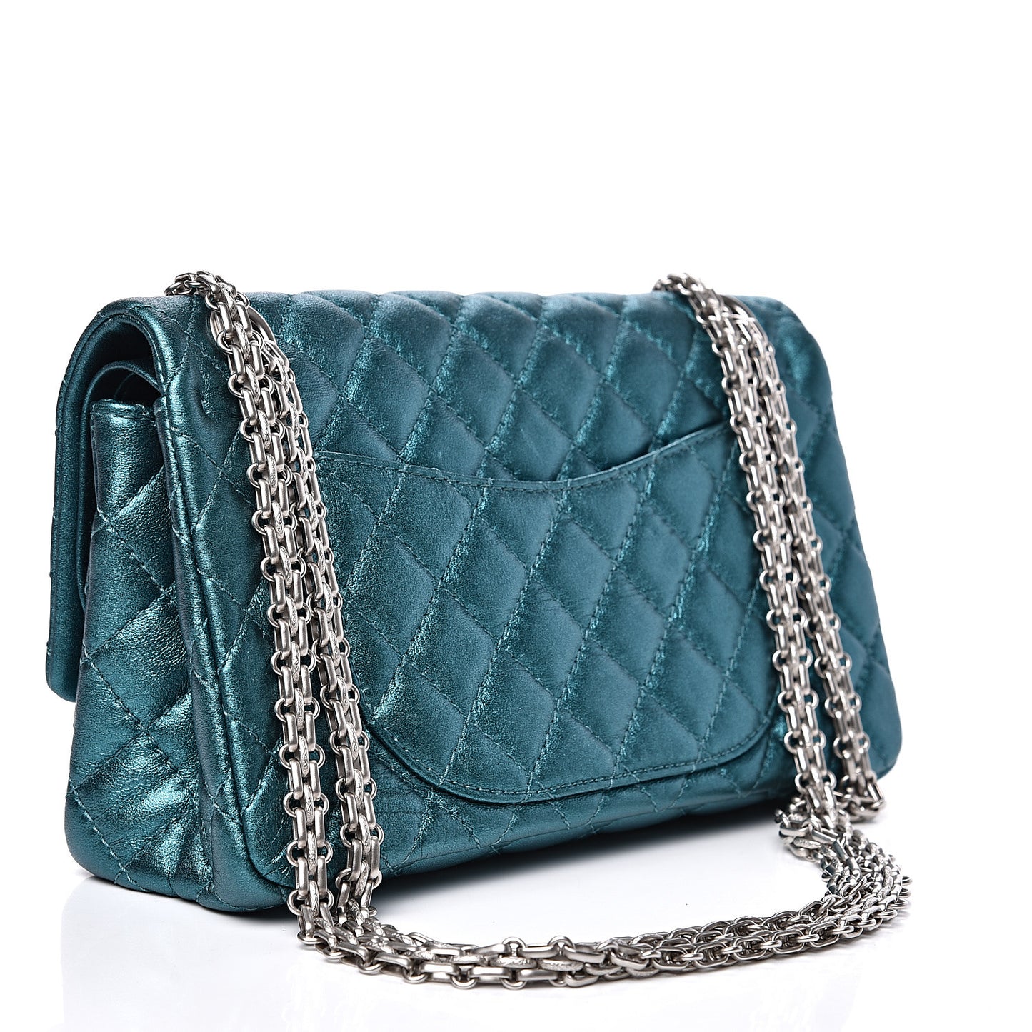 Metallic Calfskin 2.55 Reissue 225 Flap Turquoise
