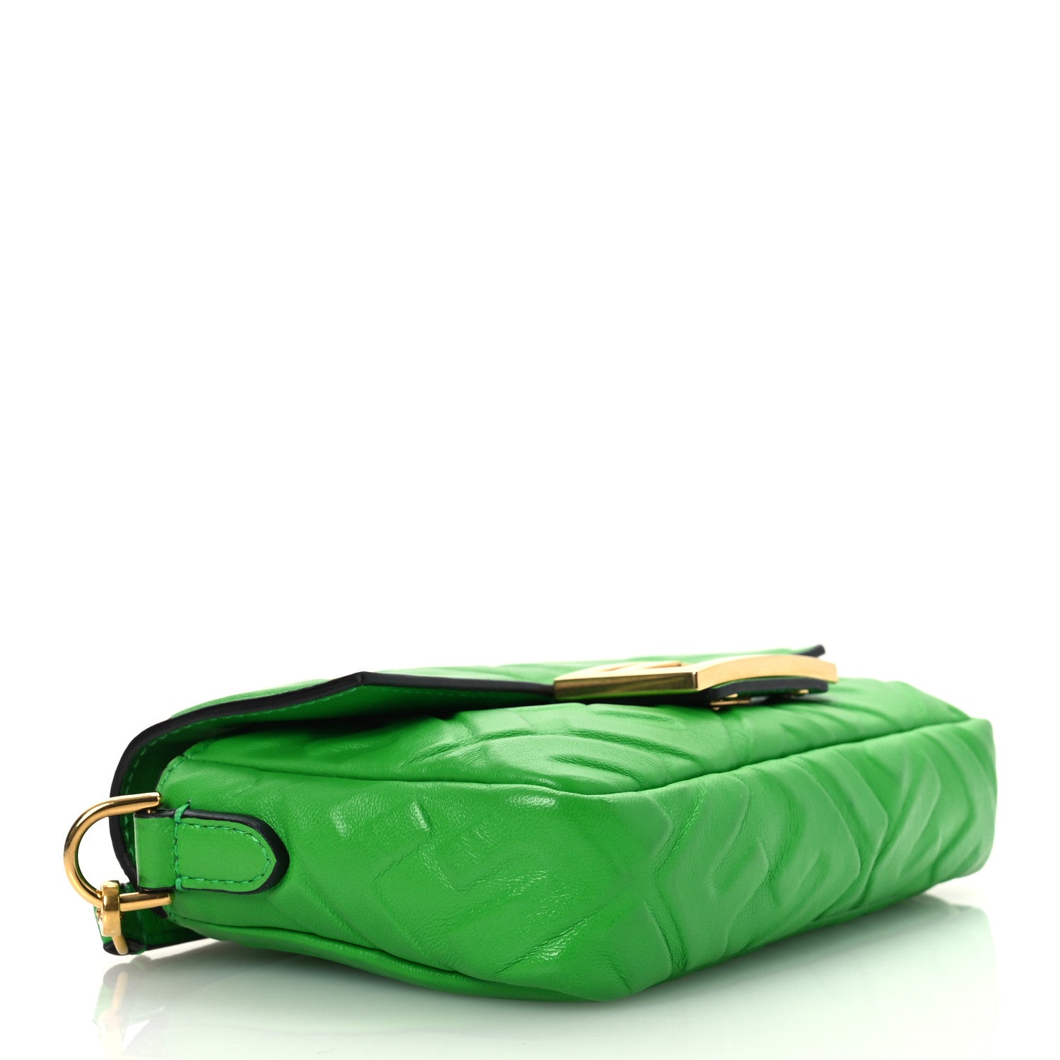 Fendi Nappa FF 1974 Embossed Mini Baguette Tomatillo 4 of 14