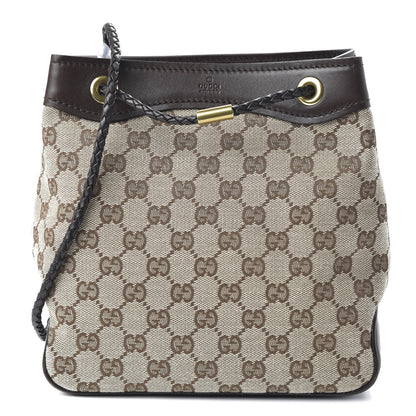 Gucci Monogram Woven Handle Tote Brown 1 of 10