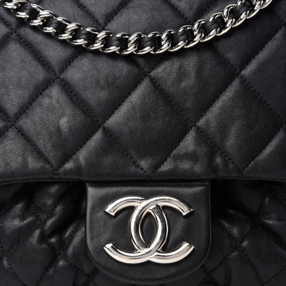 Chanel Washed Lambskin Quilted Large Chain Around Messenger Black 13 of 13