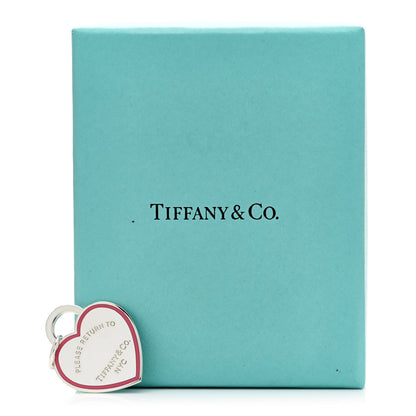 Tiffany Sterling Silver Enamel Return to Tiffany Heart Tag Charm Pink 5 of 5