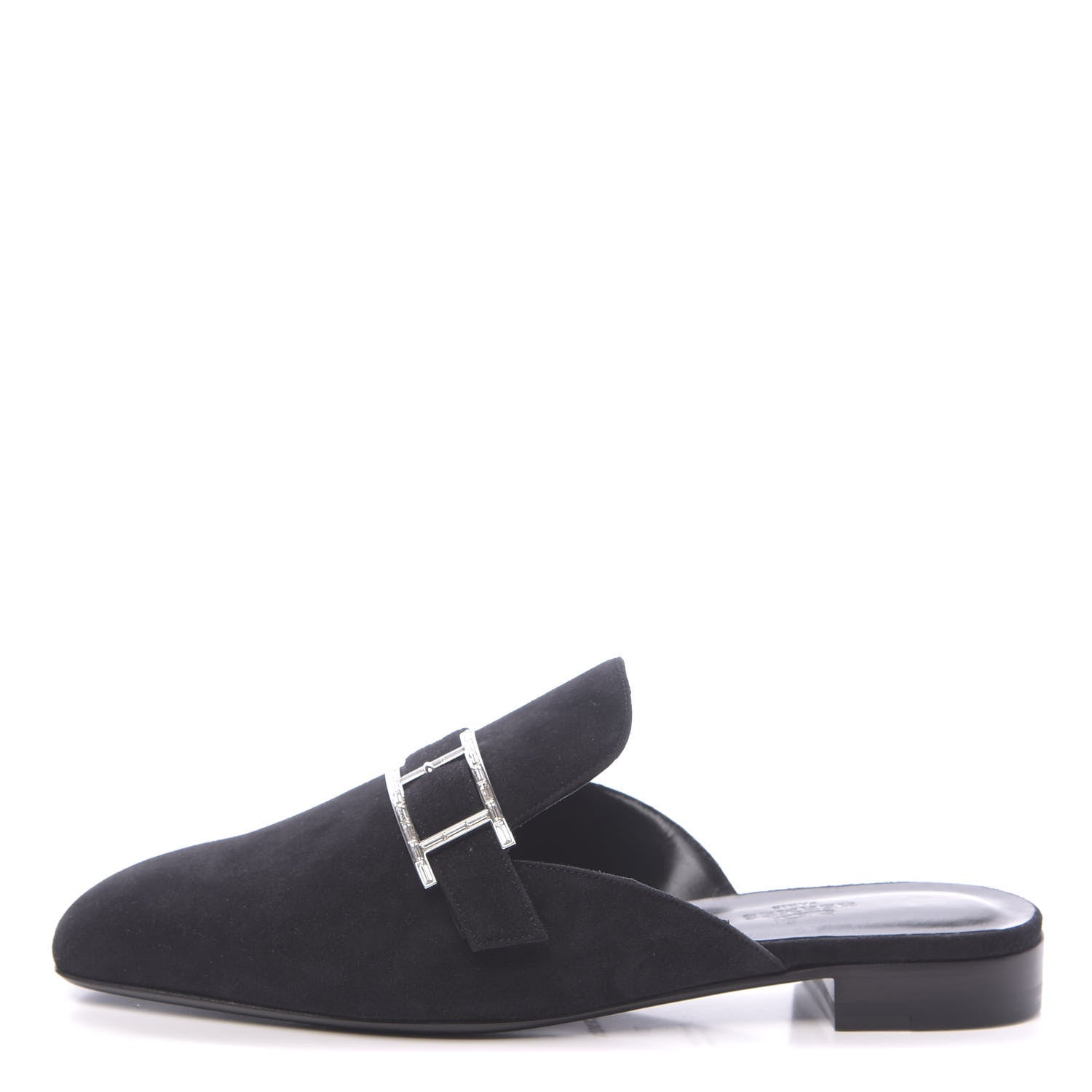 Hermes Velvet Goatskin Beauty Mules 37 Black 1 of 8
