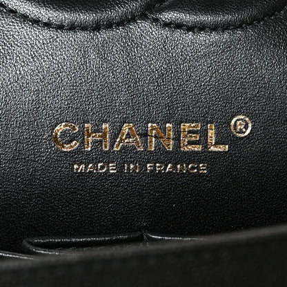 Chanel Caviar Chevron Quilted Medium Double Flap Black 6 of 11