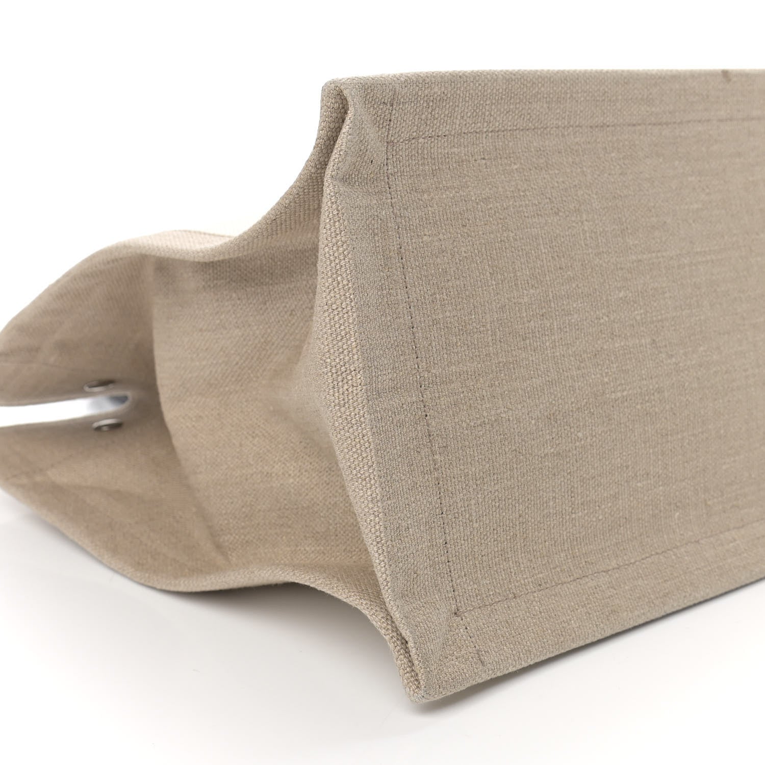 Saint Laurent Linen Calfskin Small Rive Gauche Tote Greggio Natural 8 of 12