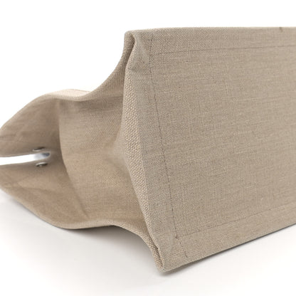 Saint Laurent Linen Calfskin Small Rive Gauche Tote Greggio Natural 8 of 12