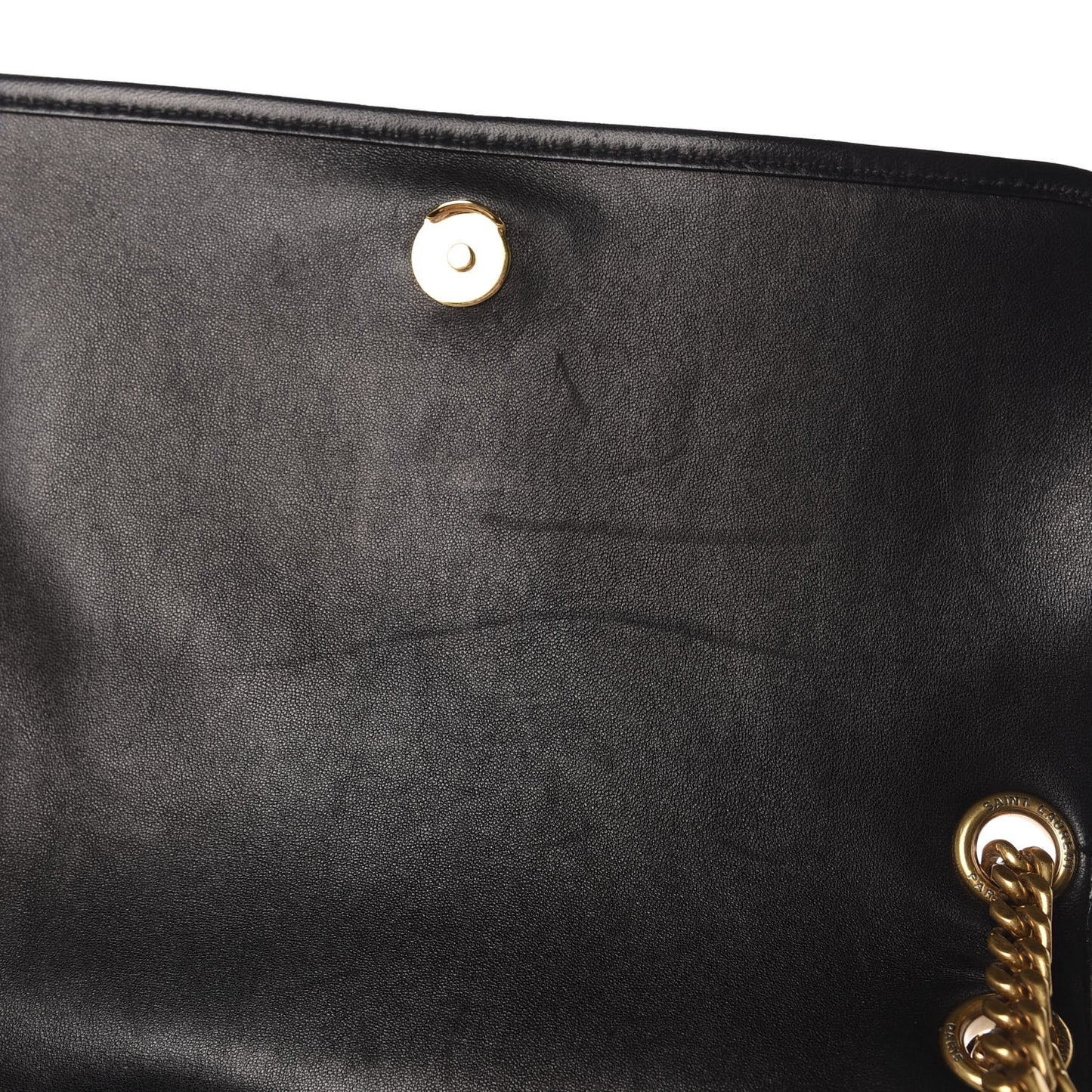 Lambskin Matelasse Monogram Medium Niki Chain Satchel Black