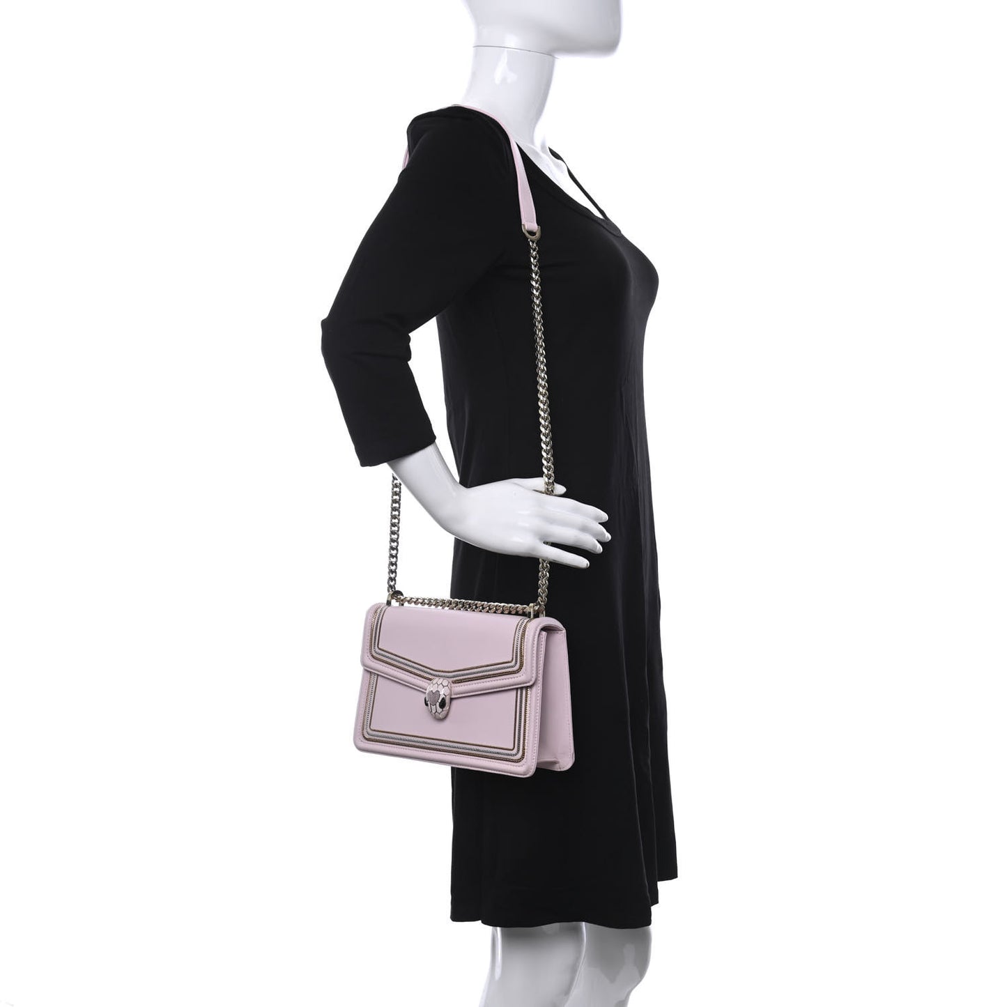 Calfskin Serpenti In Love Forever Crossbody Bag Pink