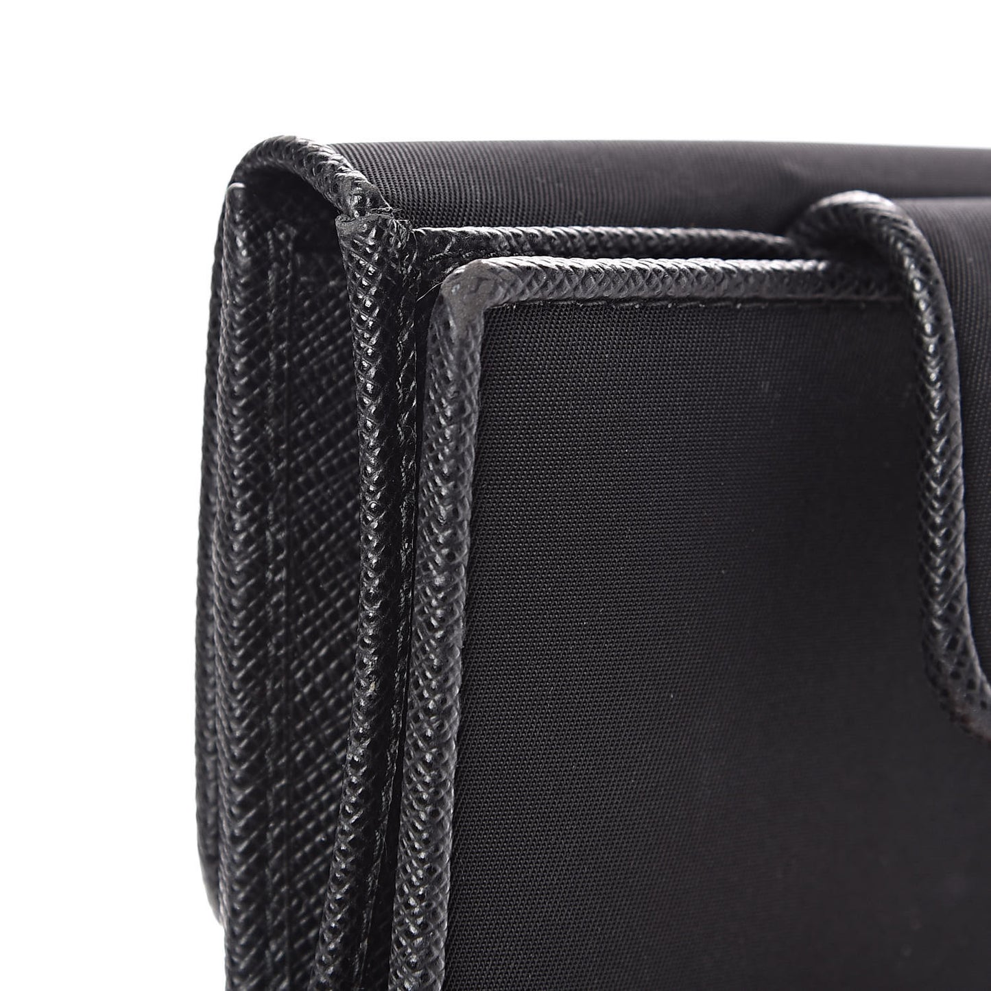 Tessuto Nylon Vela Saffiano Wallet Black