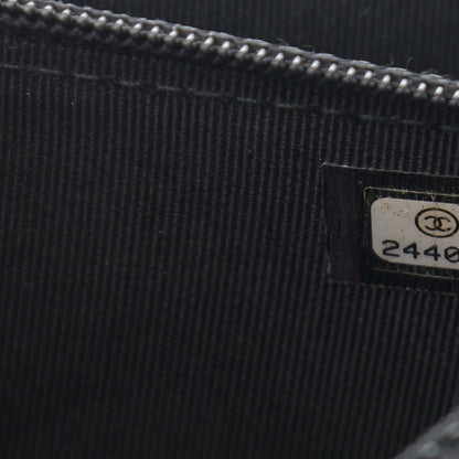 Chanel Letter Calfskin Embossed Quilted Square Wallet On Chain WOC Black 15 of 27