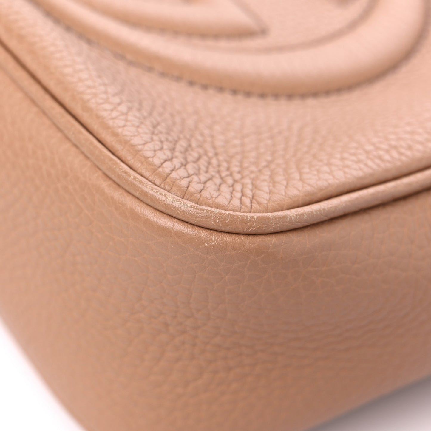 Pebbled Calfskin Small Soho Disco Bag Camelia