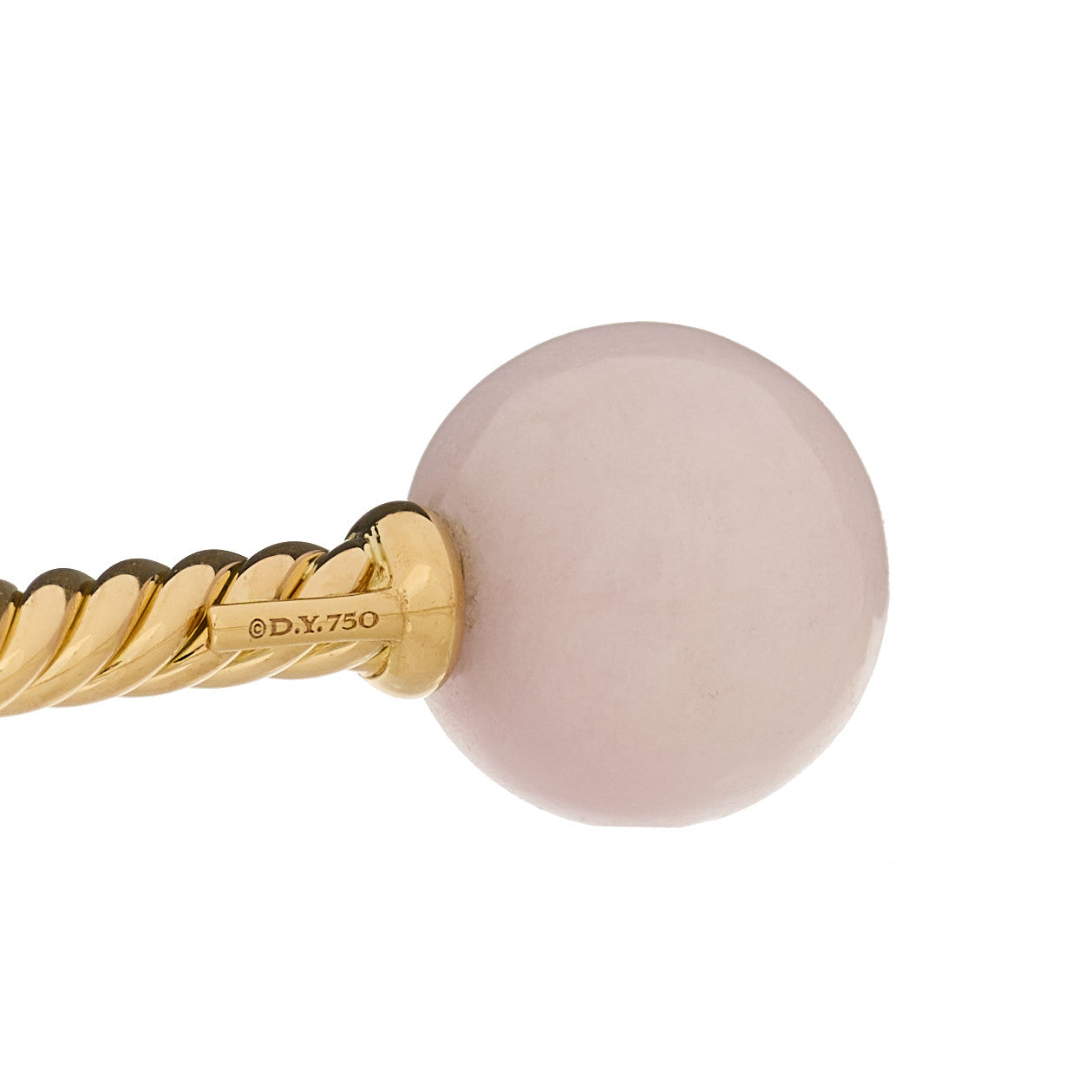 18K Yellow Gold Kunzite 12.5mm Solari Bead Bracelet