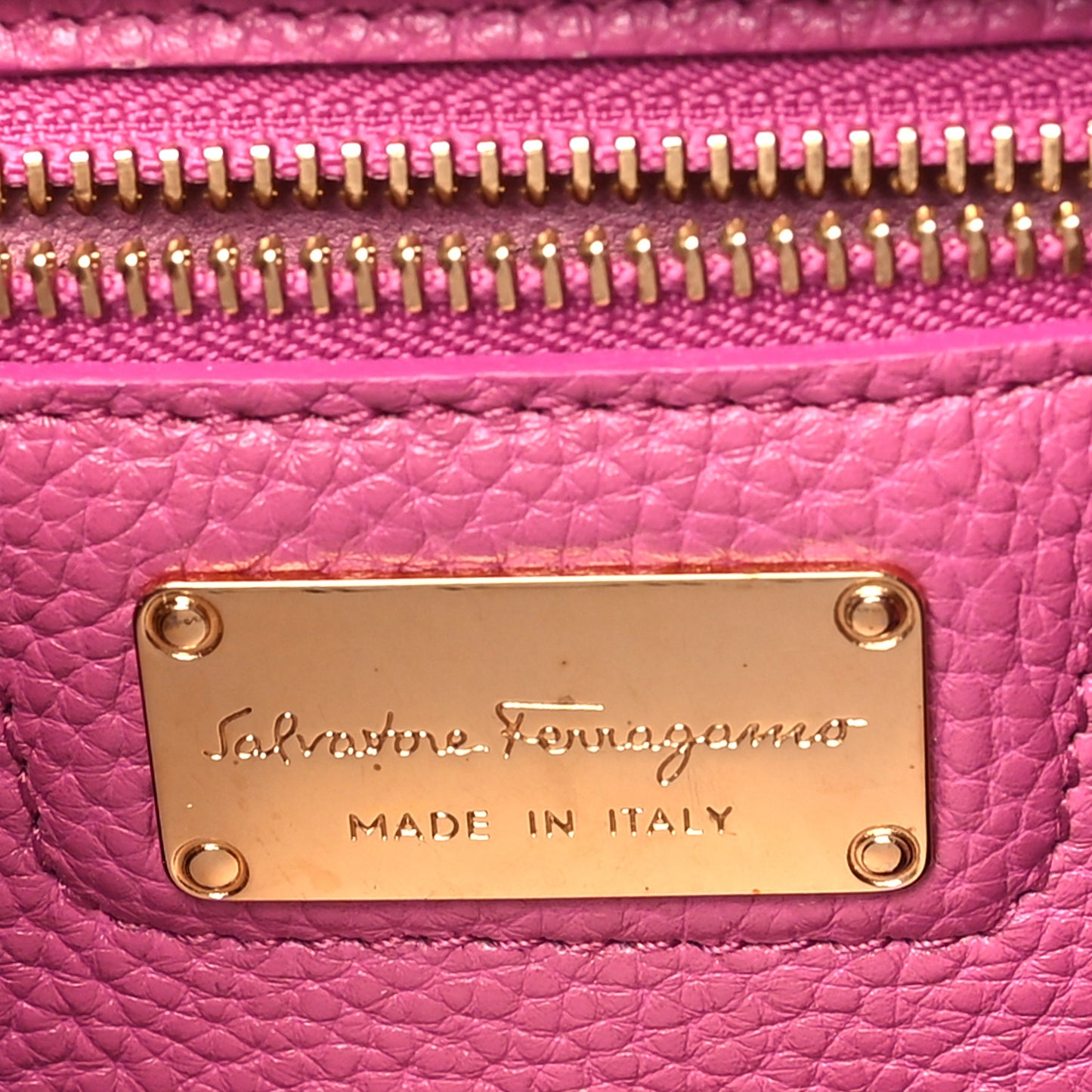 Hammered Calfskin Double Handle Small Amy Tote Pink