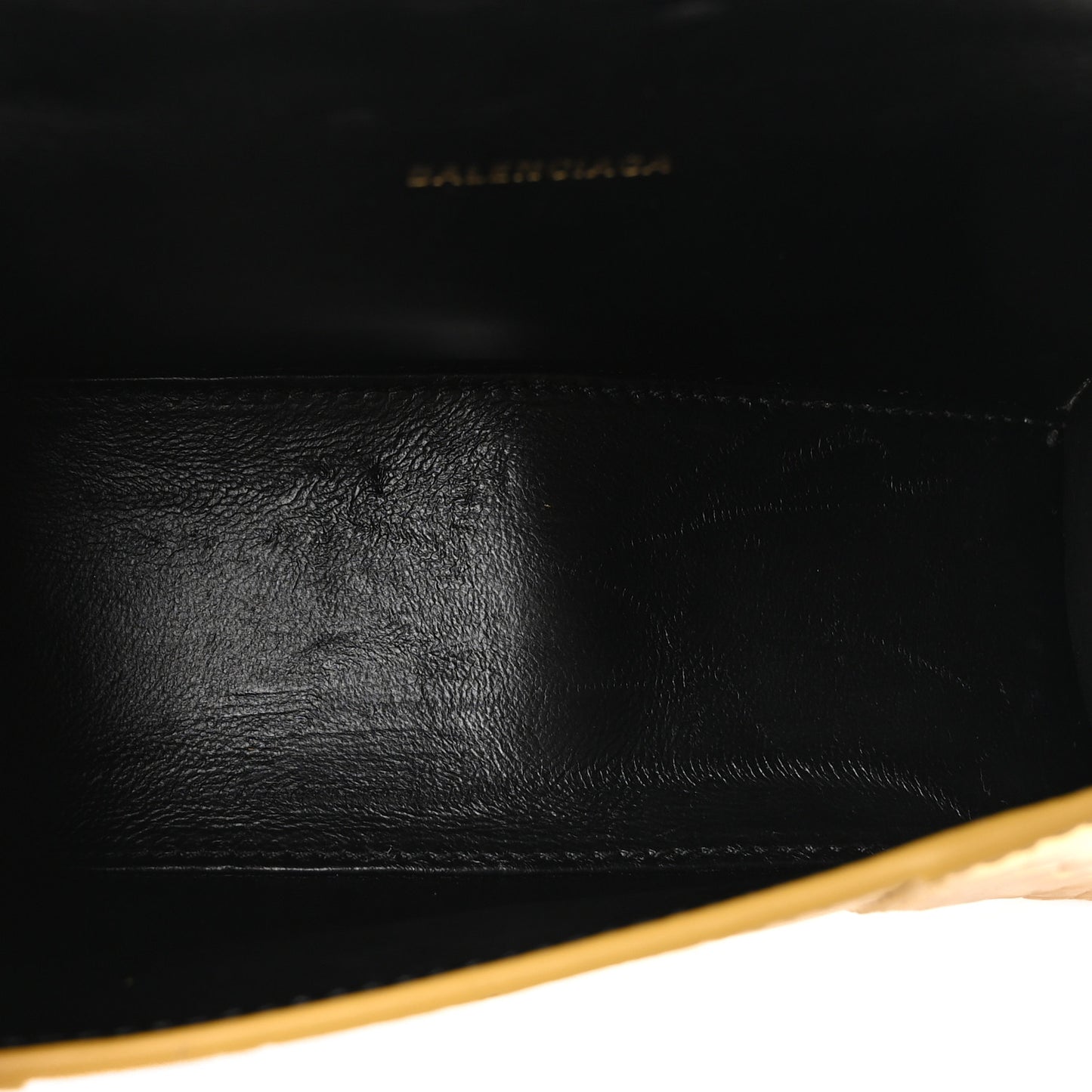 Metallic Calfskin Crocodile Embossed Hourglass Top Handle Bag XS Gold