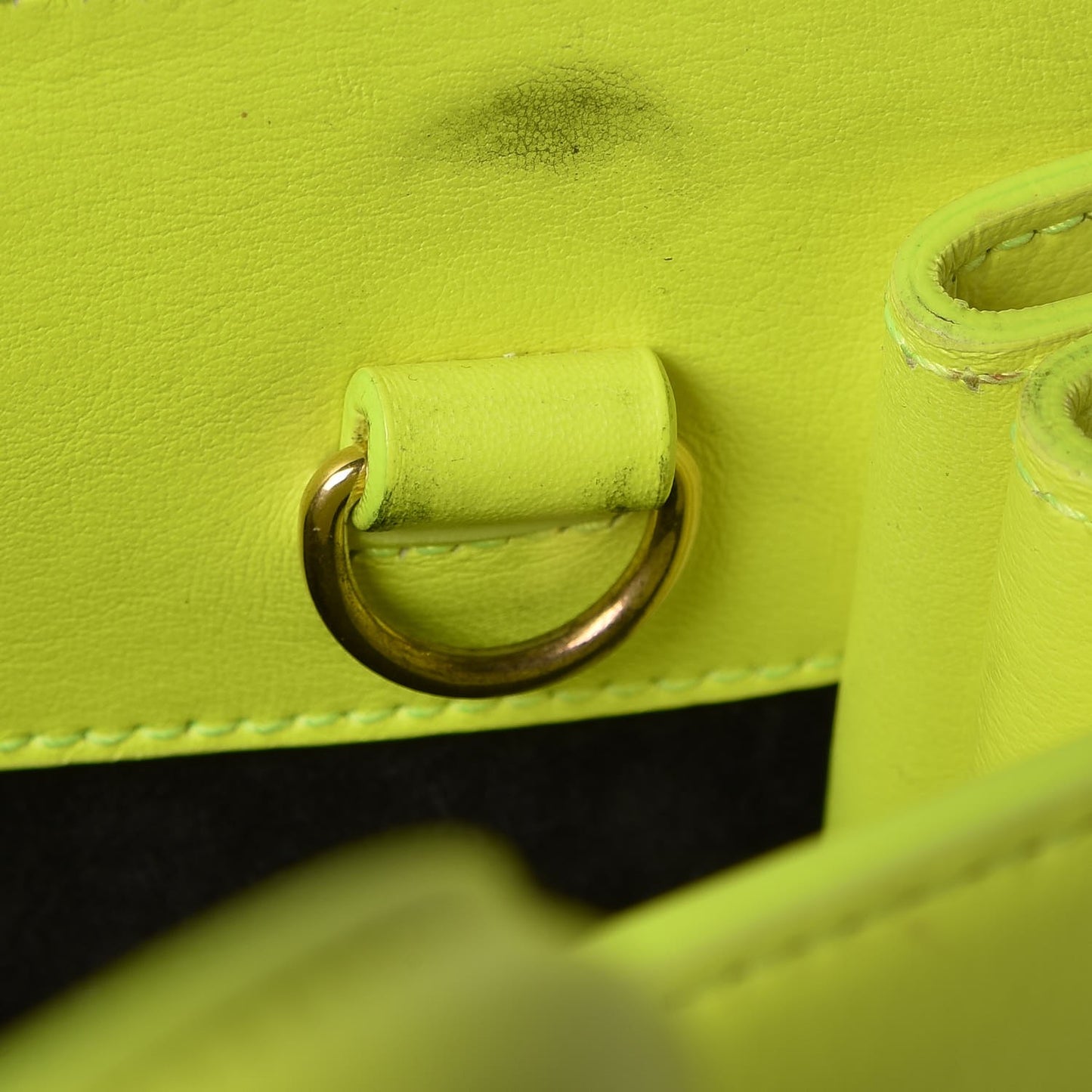 Calfskin Nano Sac De Jour Neon Yellow