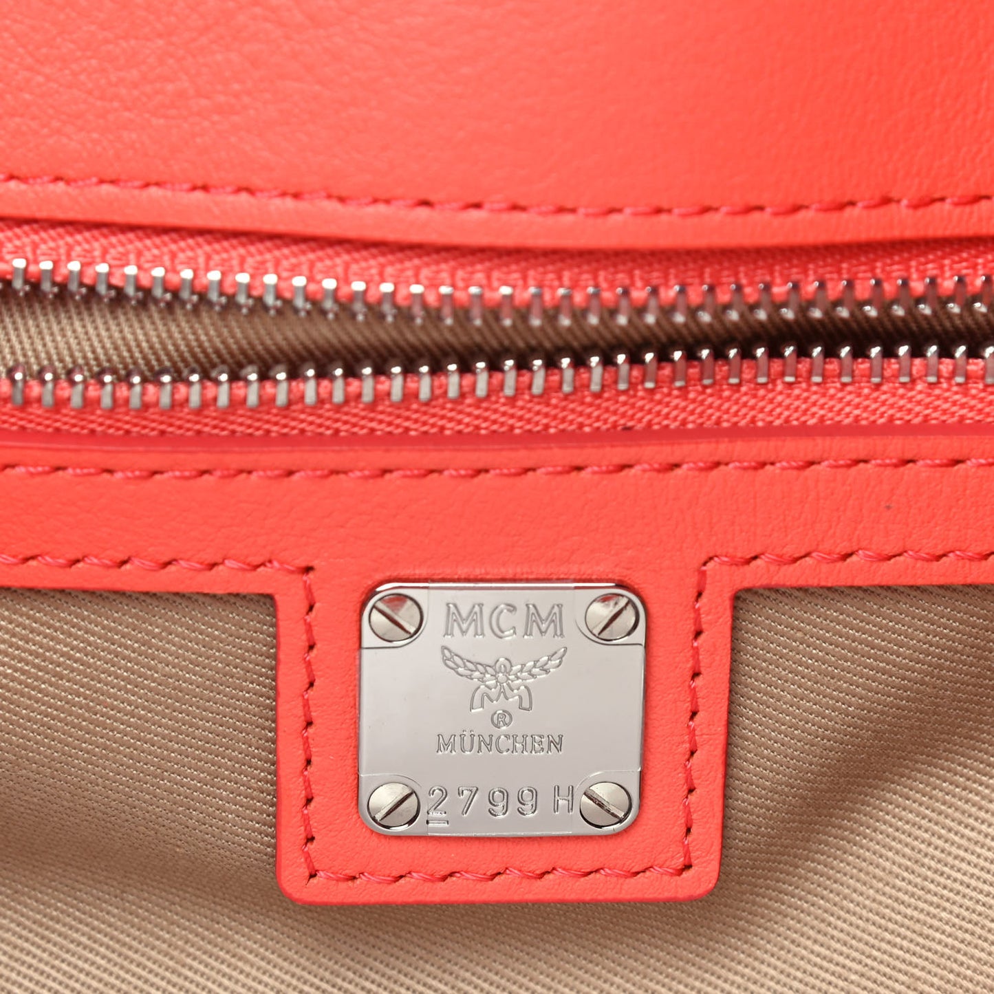 Calfskin Ottomar Monogram Essential Bucket Bag Hot Coral