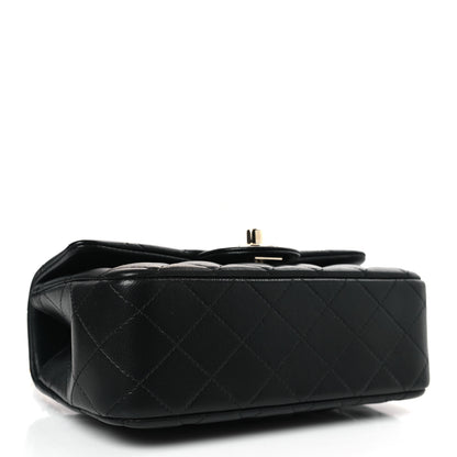 Chanel Lambskin Quilted Mini Top Handle Rectangular Flap Black 4 of 9