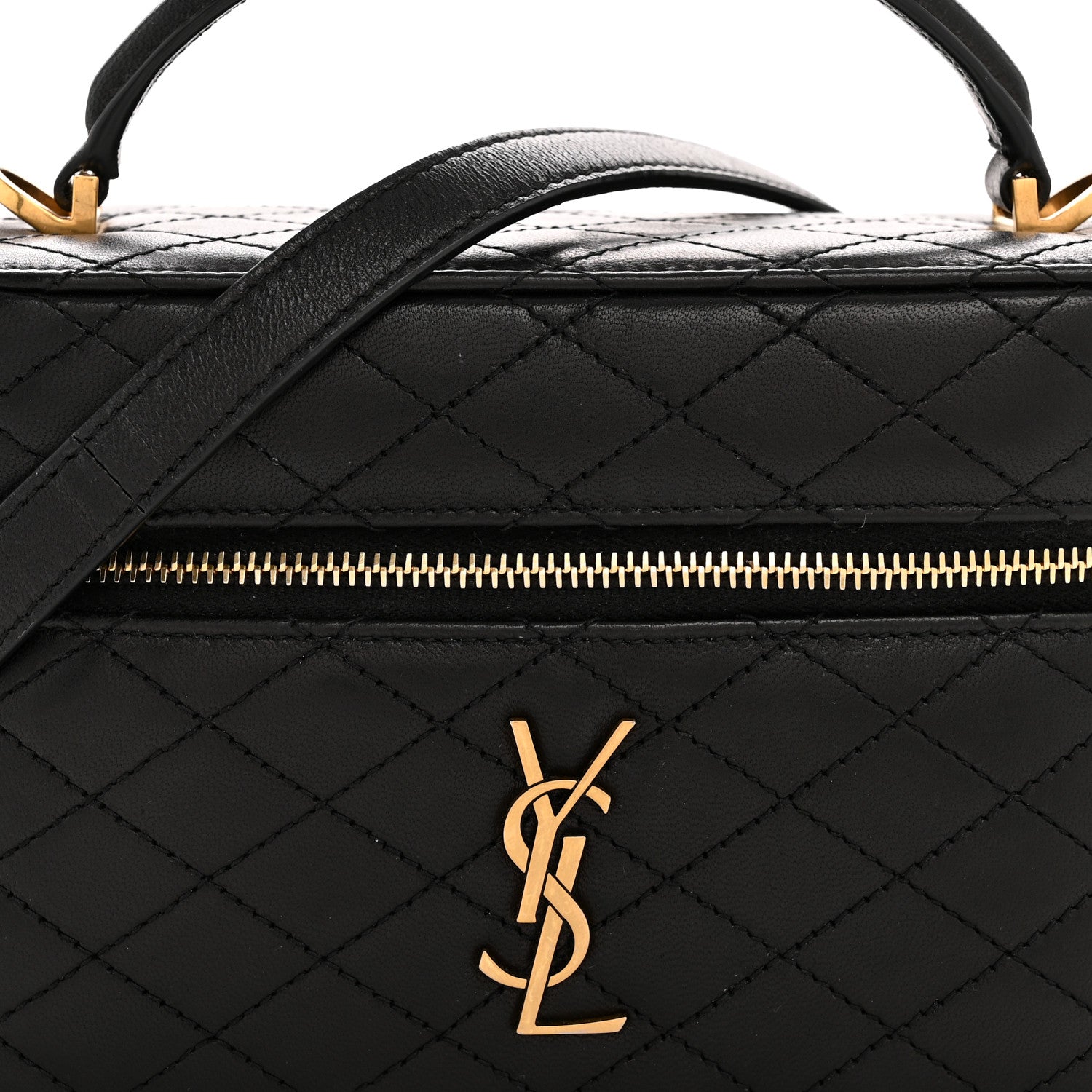 Saint Laurent Lambskin Quilted Mini Gaby Vanity Case Black 8 of 12