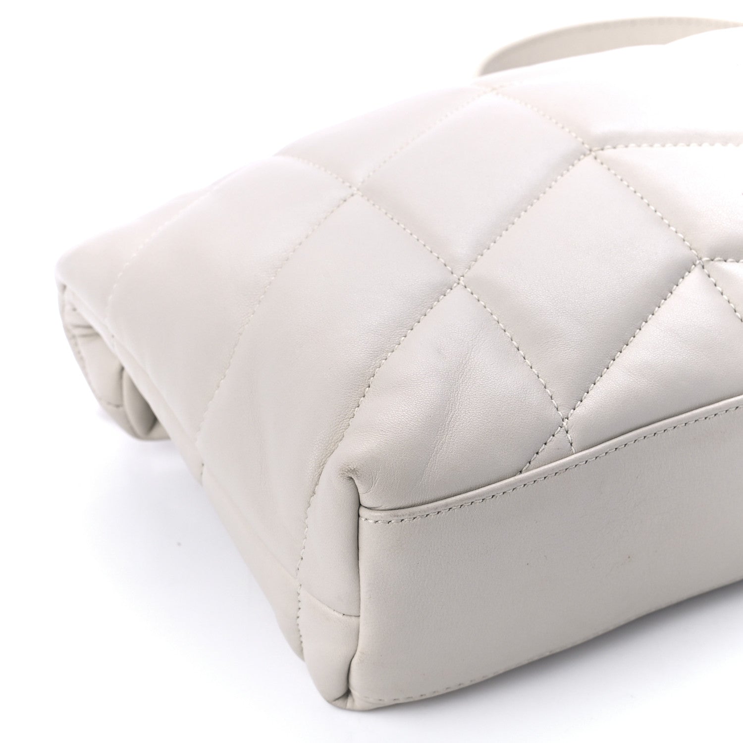 Saint Laurent Lambskin Quilted Toy Loulou Puffer Monogram Chain Satchel Crema Soft 11 of 12