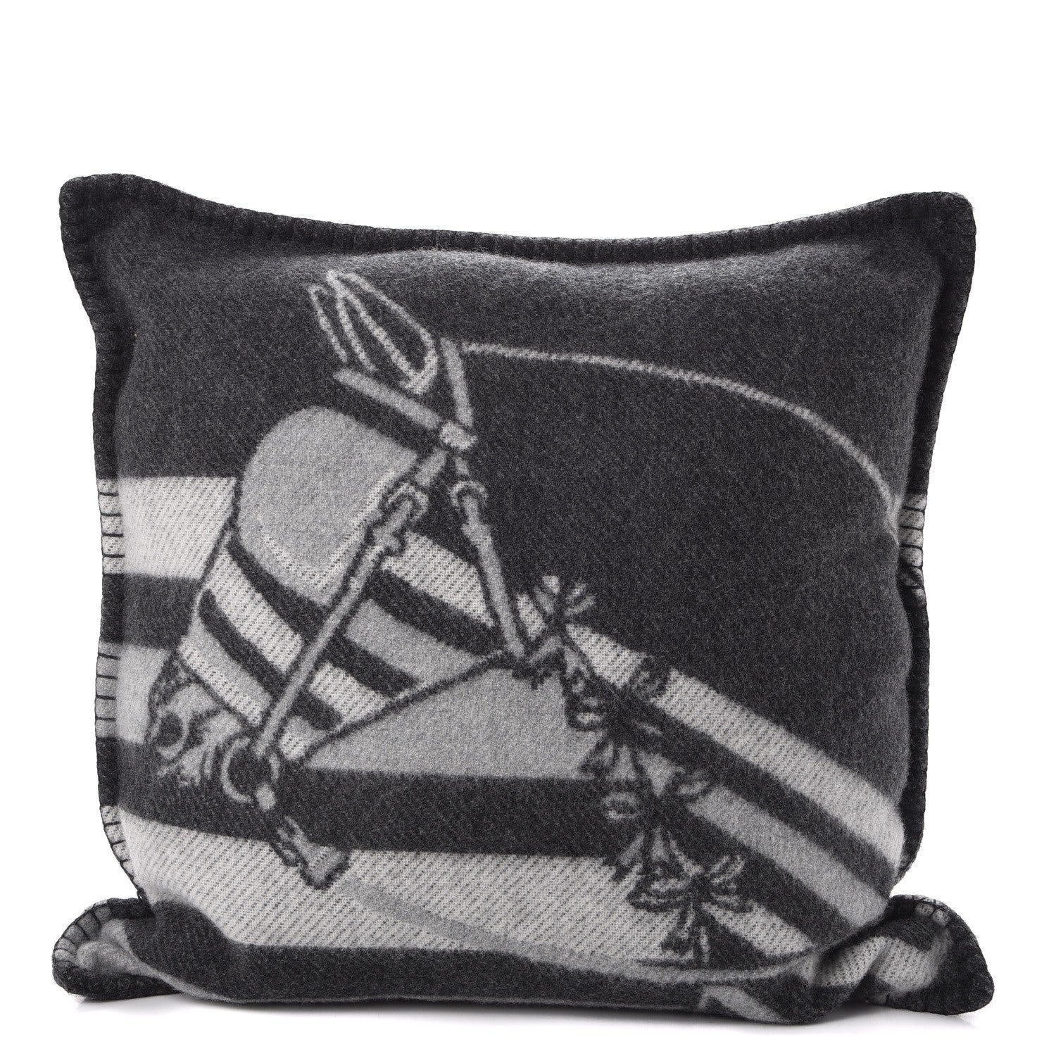 Hermes Wool Cashmere Couvertures Nouvelles Pillow Silex 1 of 6